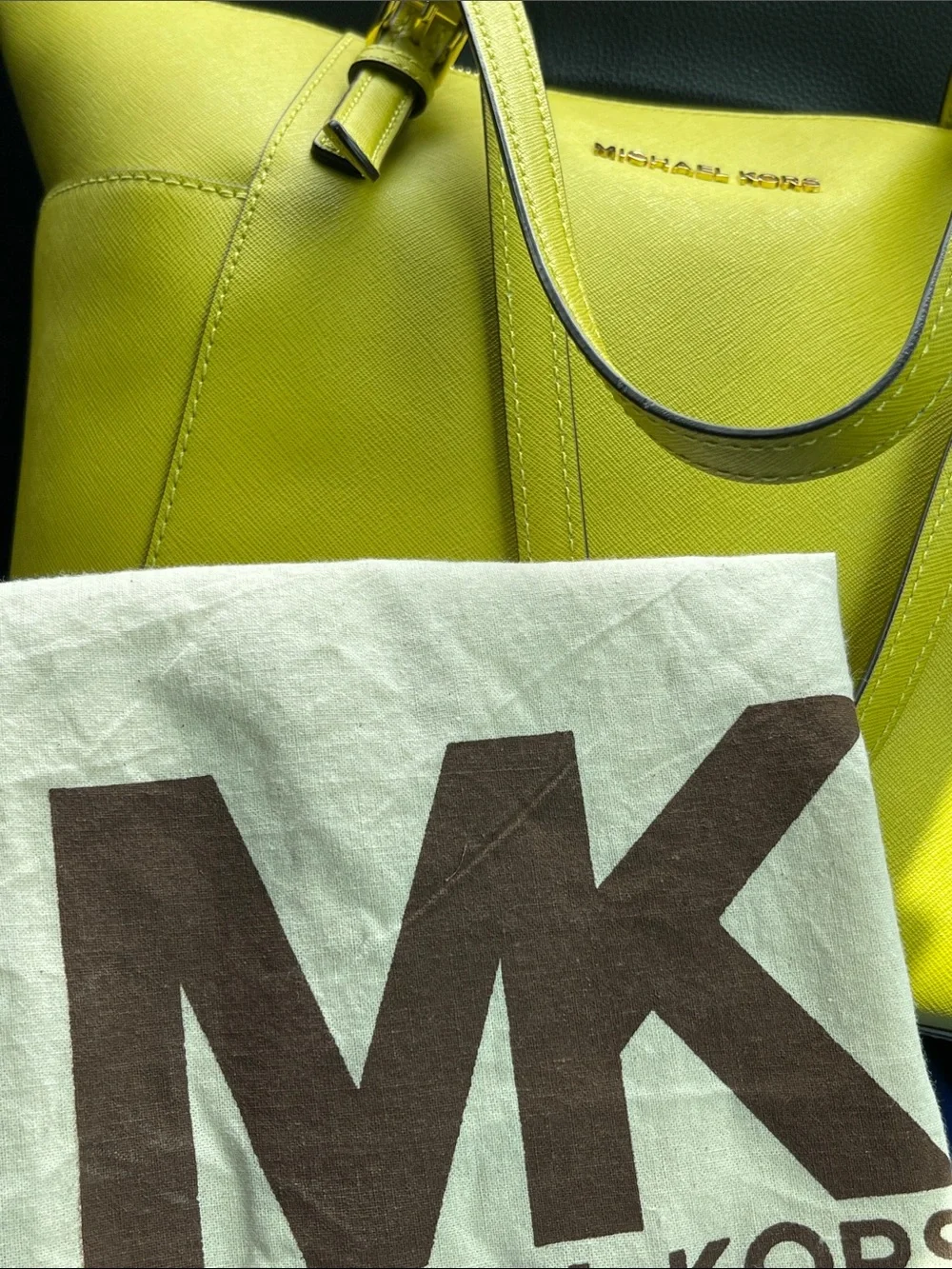Michael Kors Bright Yellow Saffiano Leather Tote